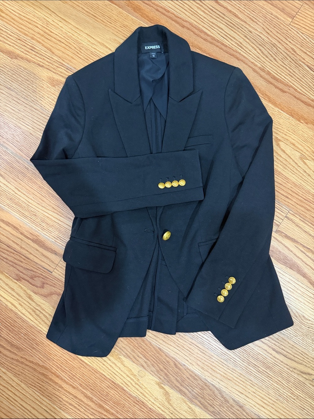 New Express black blazer with gold button